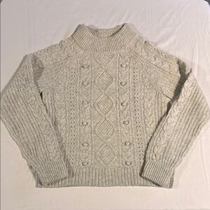 J. Crew Cable Knit Pom-Pom Sweater